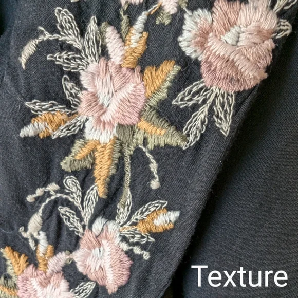 Abercrombie & Fitch Black Embroidery Knee-Length Dress in Small - Picture 15 of 15